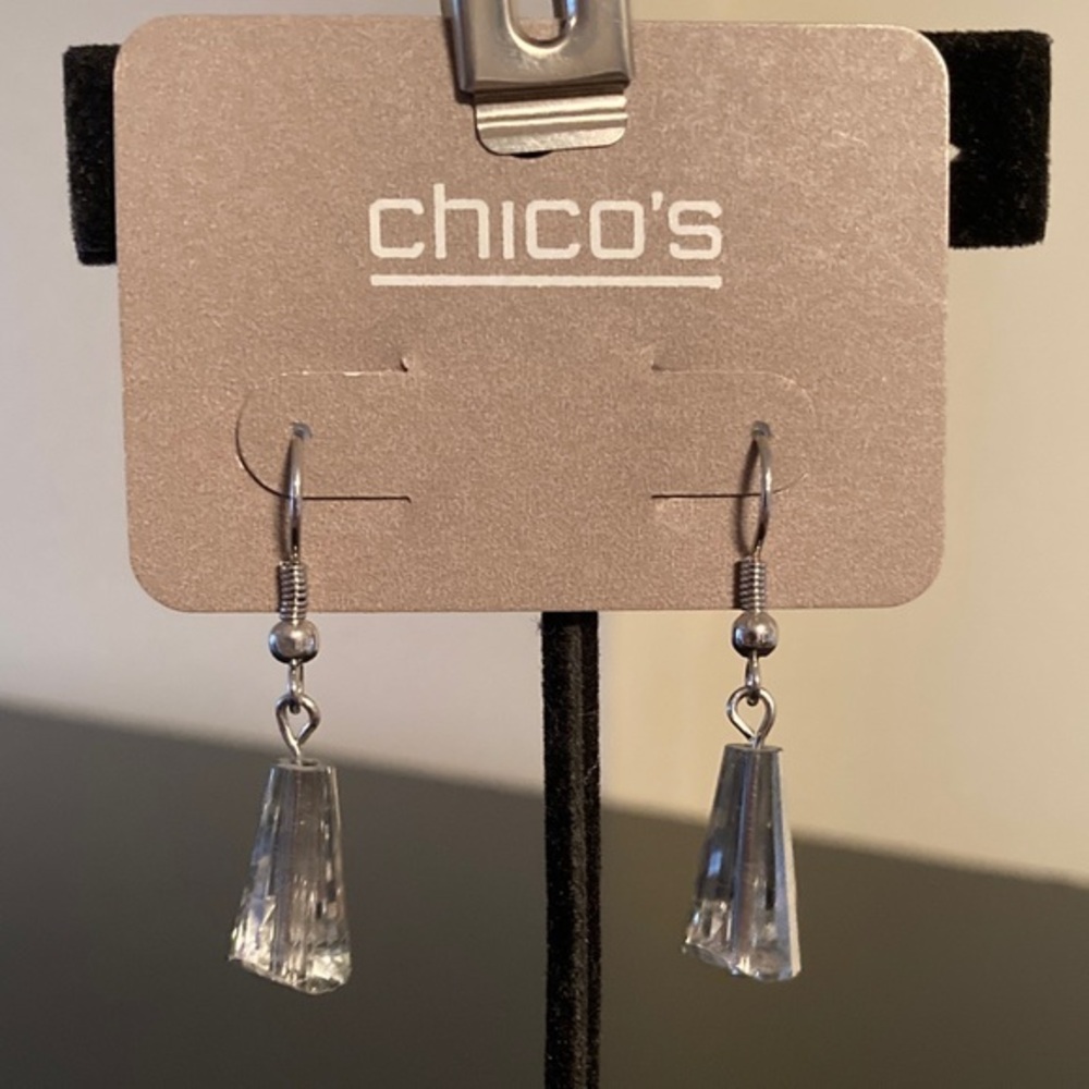 Chico's Silver and Clear Crystal Earrings